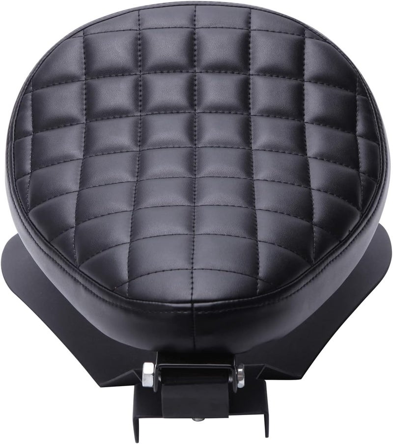 DREAMIZER Motorcycle Seat Cushion Driver Solo Seats with Spring Bracket PU Leather Compatible with Harley Honda Yamaha Kawasaki Sportster Iron 883 1200 Chopper Bobber Cafe Racer - Image 4